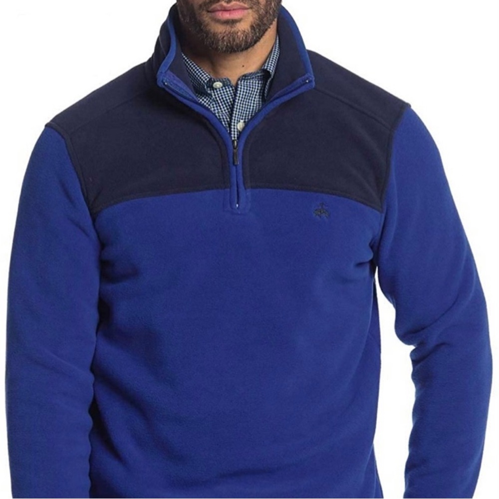 Brooks Brothers Quarter Zip Polar Fleece Blue Pullover Men’s Large